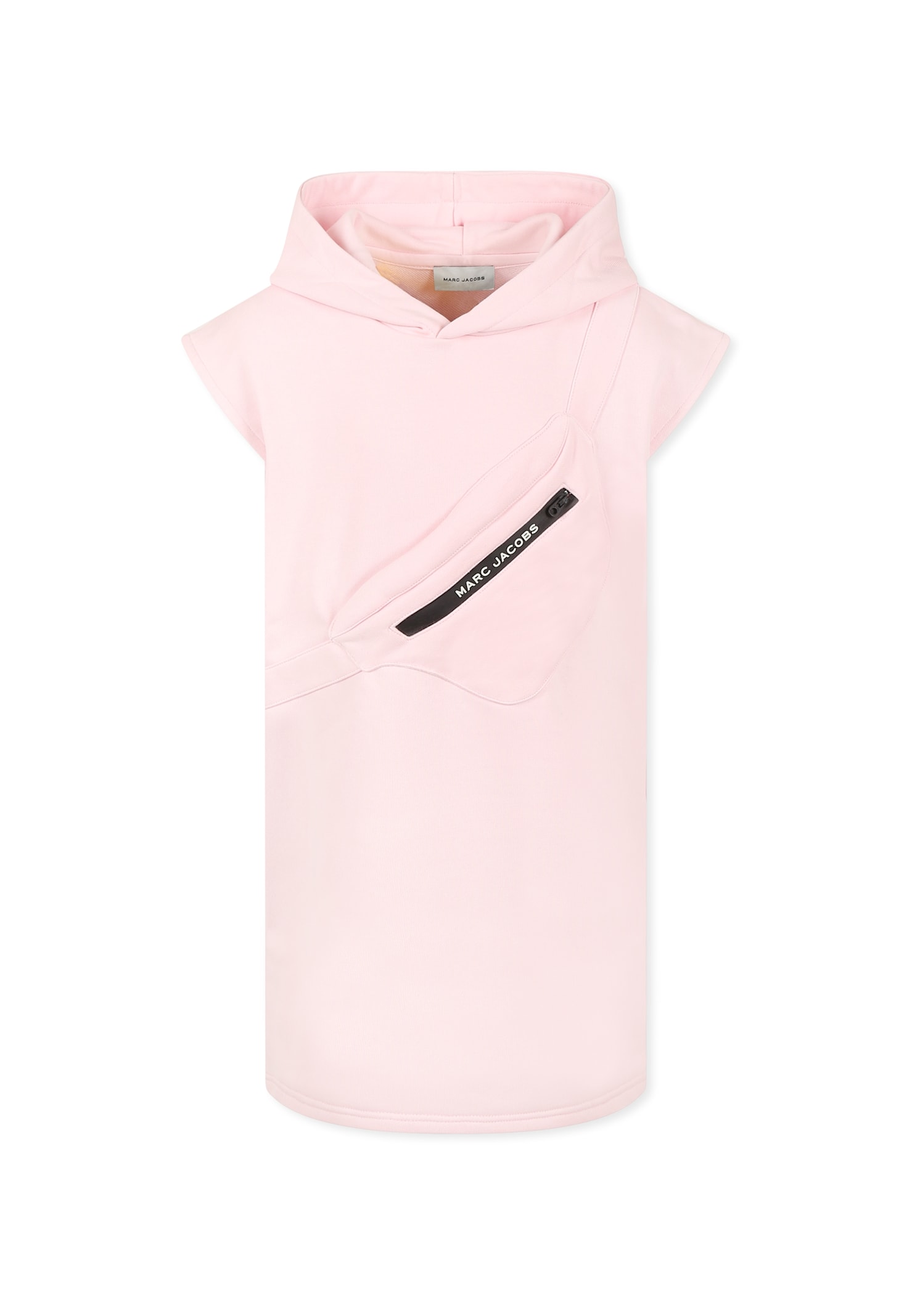 Marc Jacobs Pink Brushed Dress For Girl With Pouch In Pink