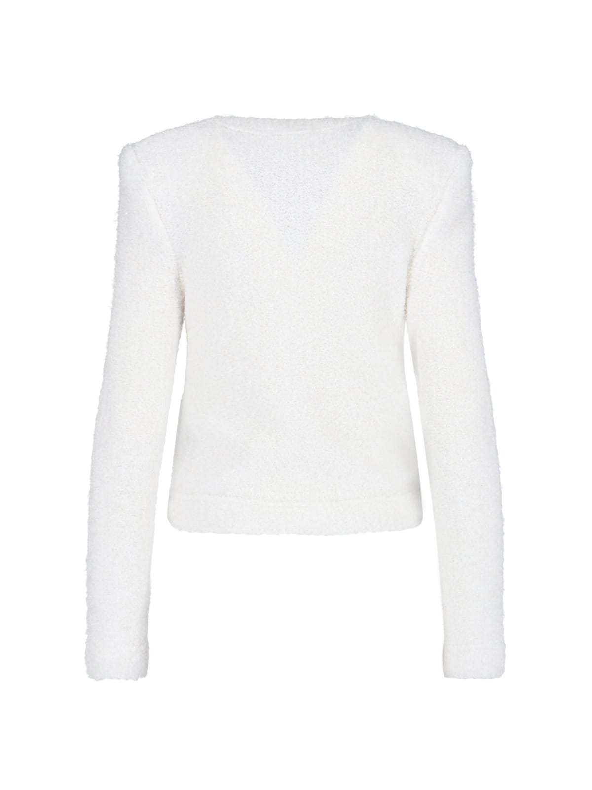 Shop Balmain Four Pockets Cropped Jacket In White