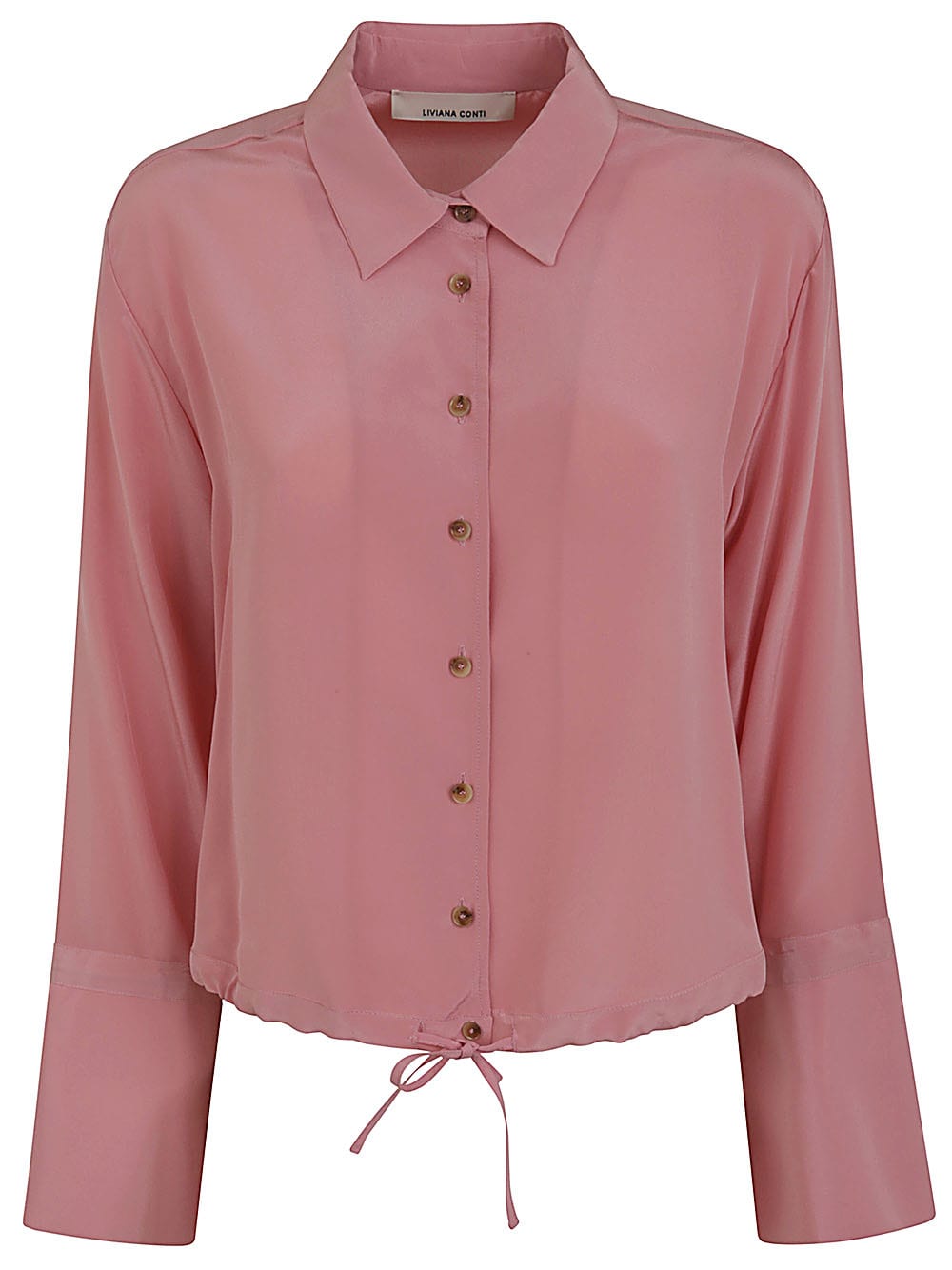 Shop Liviana Conti Elastic Bottom Shirt In Ruby Pink
