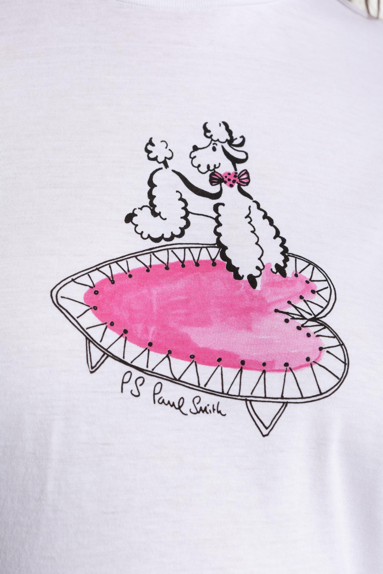 Ps By Paul Smith Ps Paul Smith Poodle Print Cotton T-shirt In White