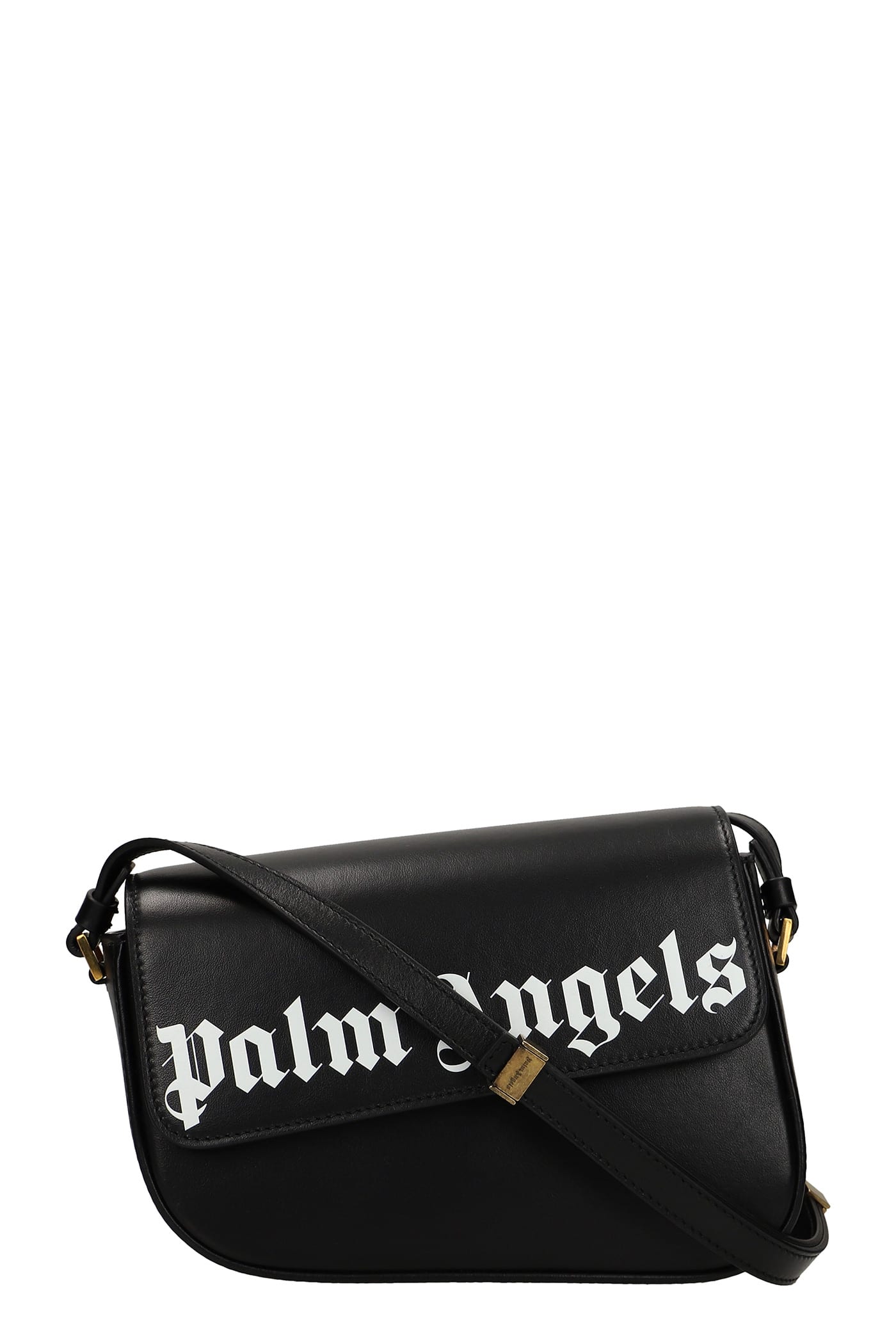 Palm Angels Shoulder Bag In Black Leather