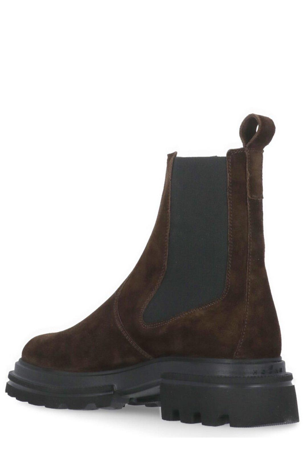 Shop Hogan Chelsea Ankle Boots In Brown