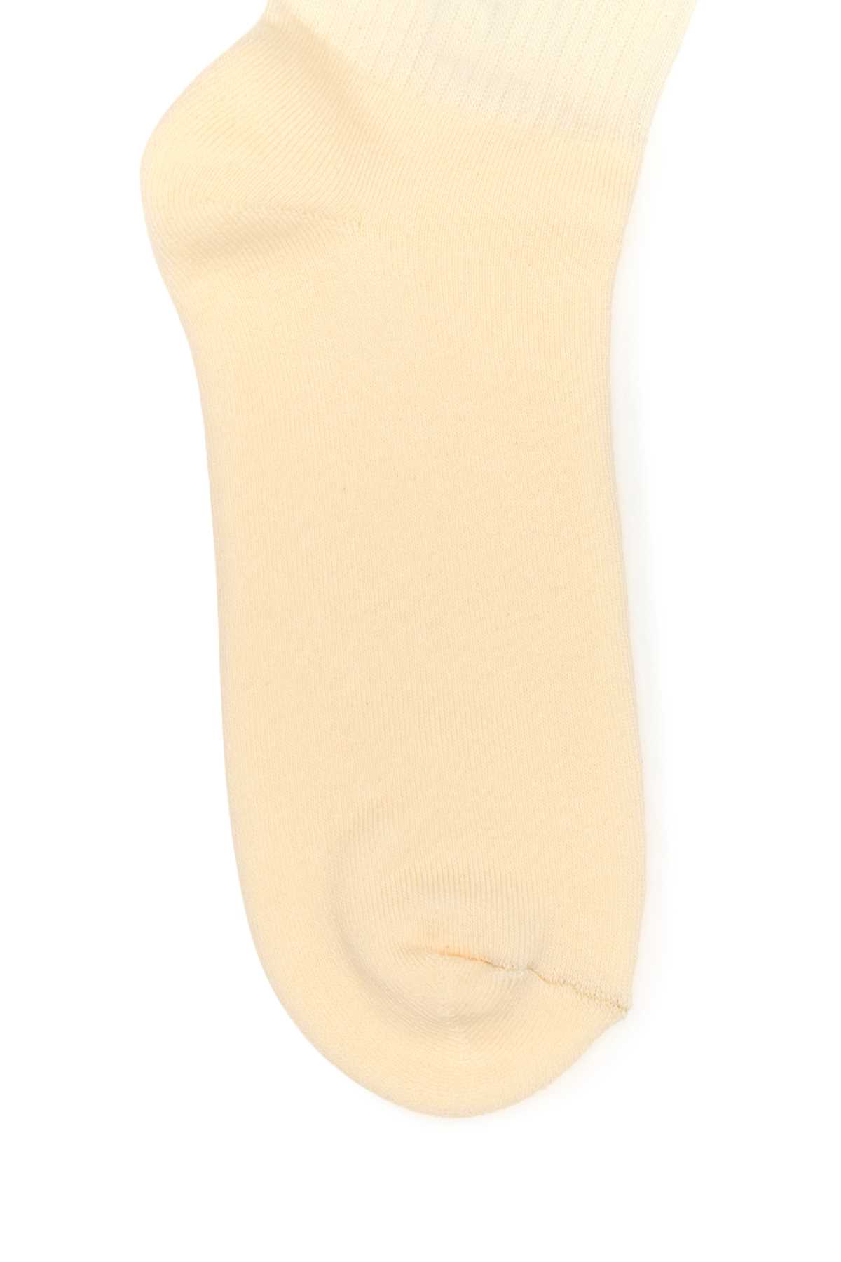 Palm Angels Ivory Stretch Cotton Blend Socks In Butterblack