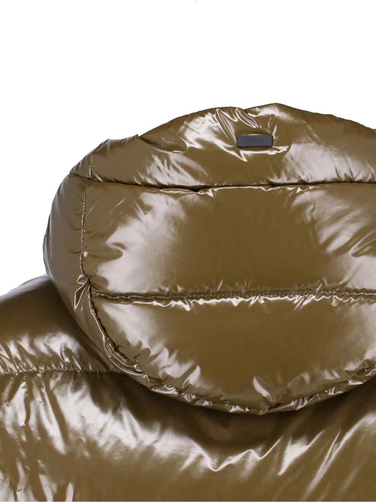 Herno Quilted Hooded Jacket Shiny Finish In Green