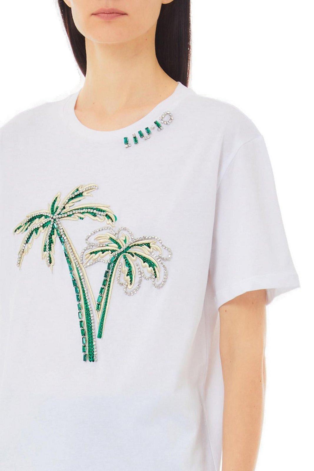 Liu •jo Liu Jo Graphic Embroidered Embellished T