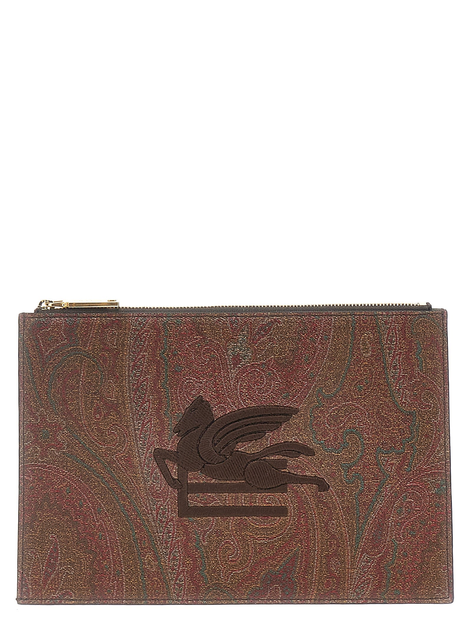 Shop Etro Medium Paisley Clutch Bag In Multicolor