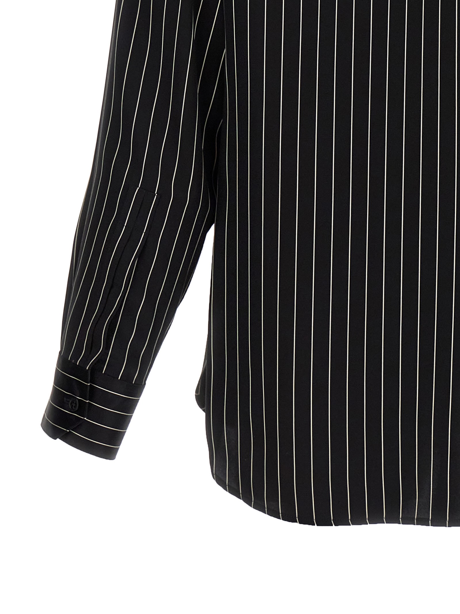 Shop Saint Laurent Striped Shirt In White/black