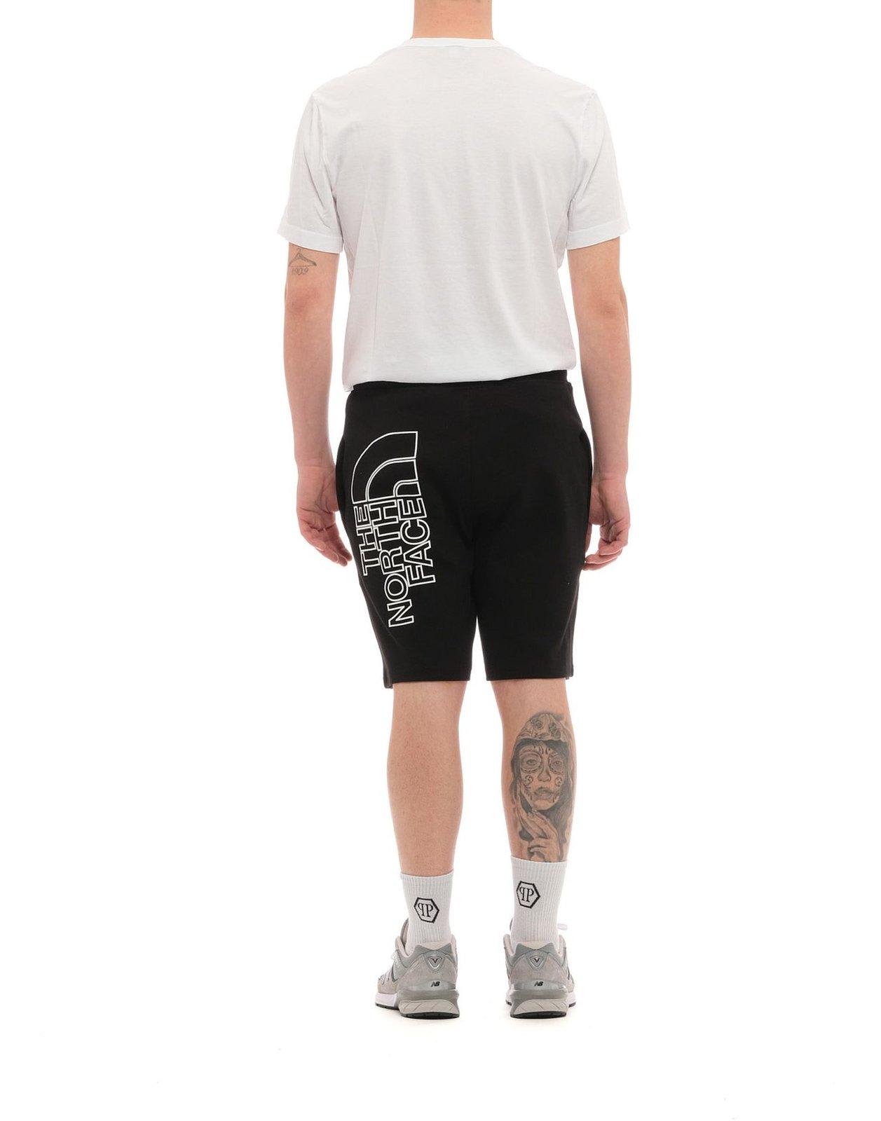 Shop The North Face Logo Printed Drawstring Shorts In Black