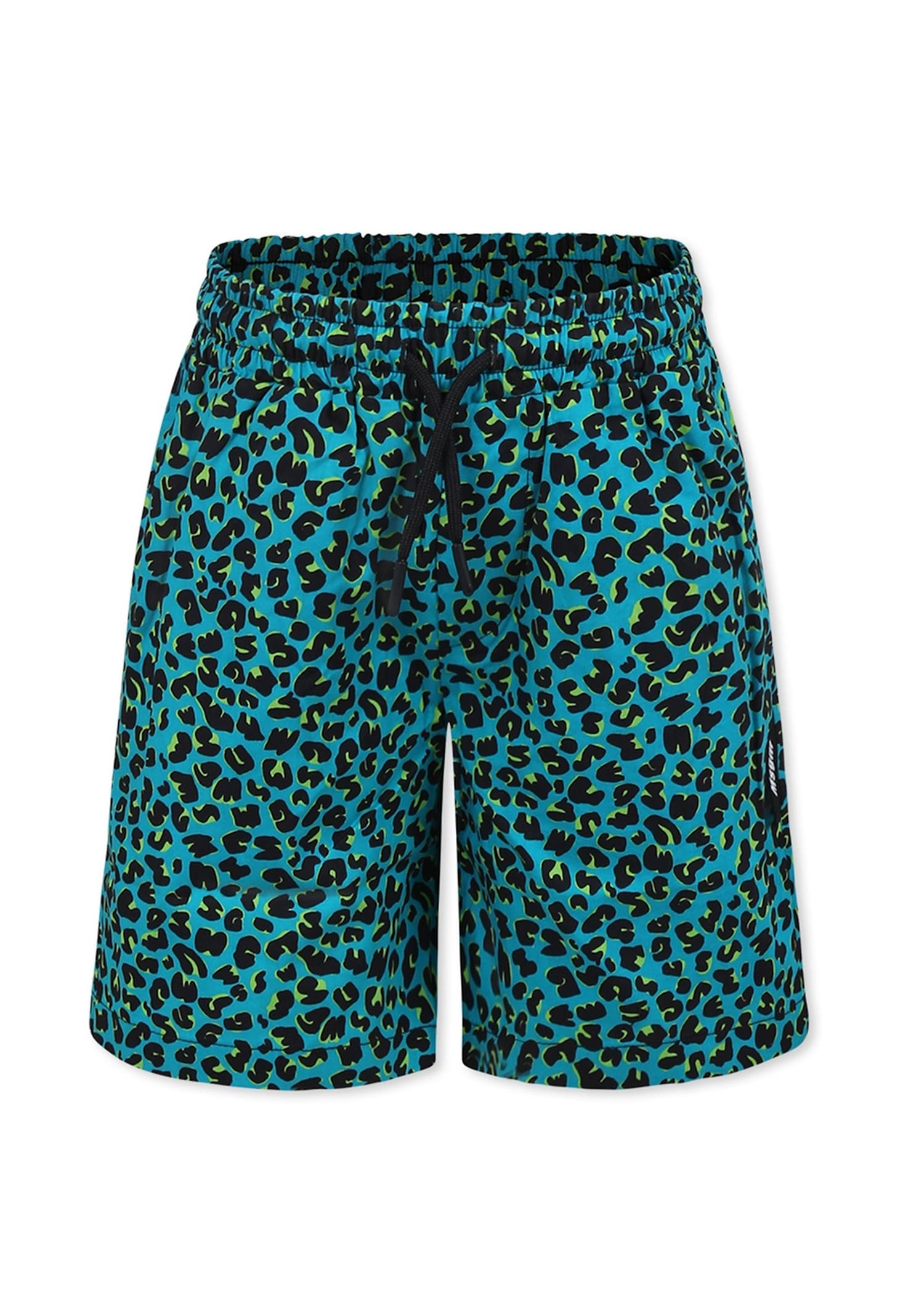 MSGM GREEN SHORTS FOR BOY WITH SPOTTED PRINT