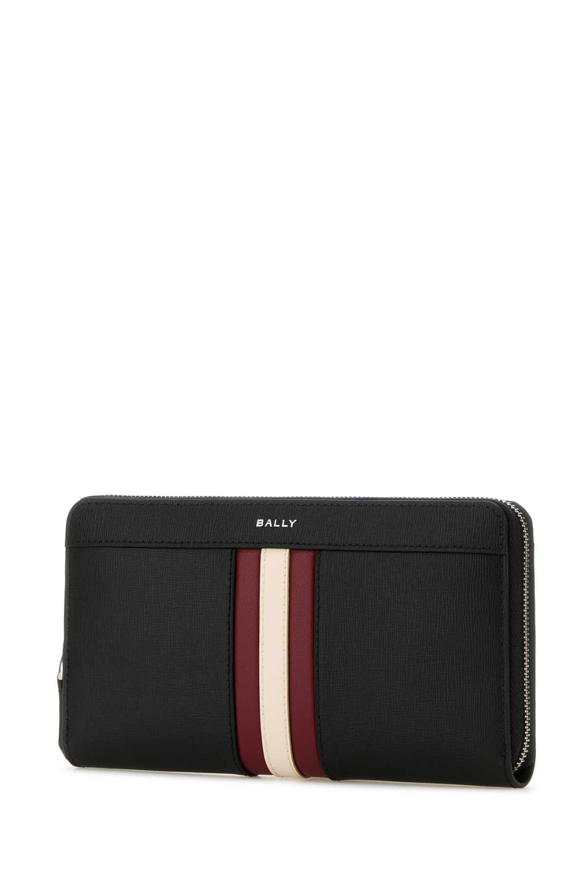 Bally Wallet Leather Stripe Detail In Black