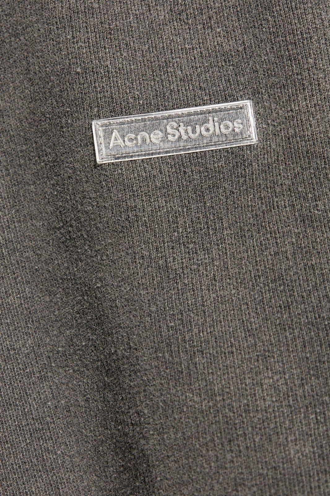 Shop Acne Studios Logo Patch Crewneck Sweatshirt In Black