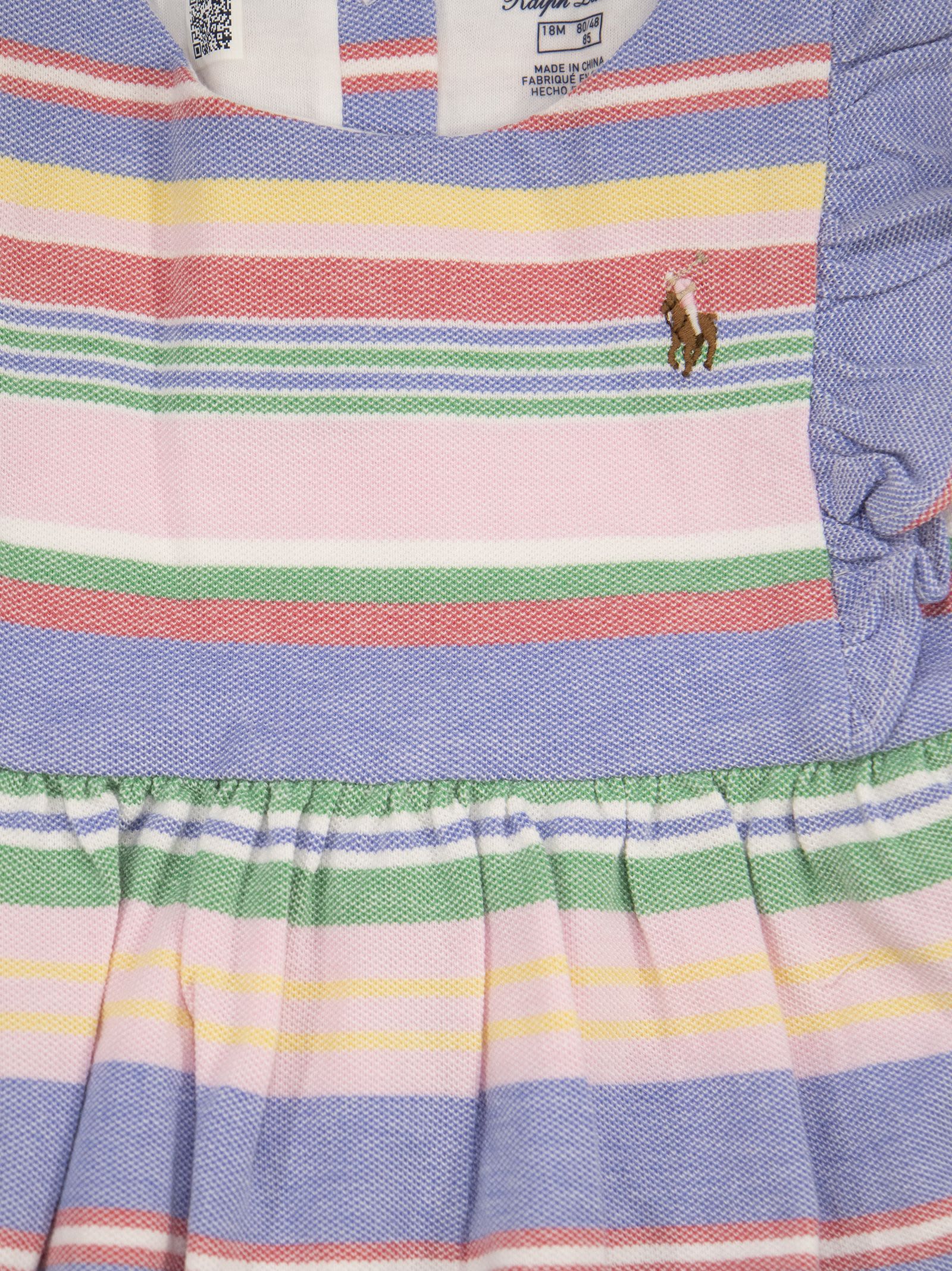 Shop Polo Ralph Lauren Striped Pique Dress And Culottes In Multicolor