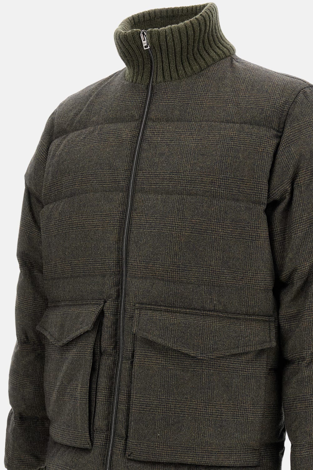 Herno Wool And Cashmere Bomber Jacket Jackets And Coats Green In Green