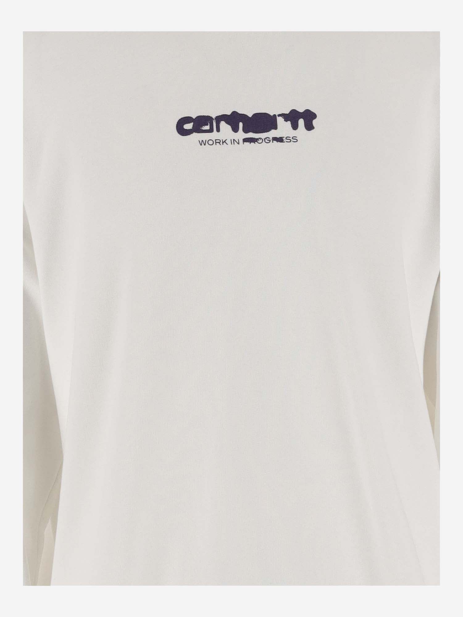 Shop Carhartt Cotton Sweatshirt With Logo In White / Tyrian