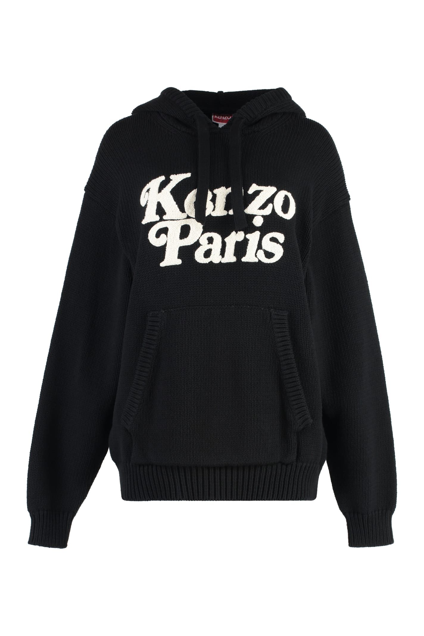 Kenzo Knitted Hoodie In Black