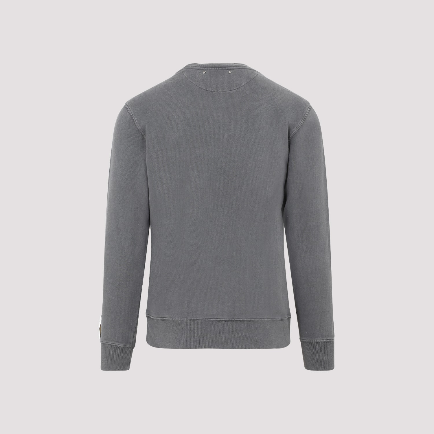 Golden Goose Golden M S Regular Sweatshirt Distressed Cotton Jersey With Logo Clothing In Gray