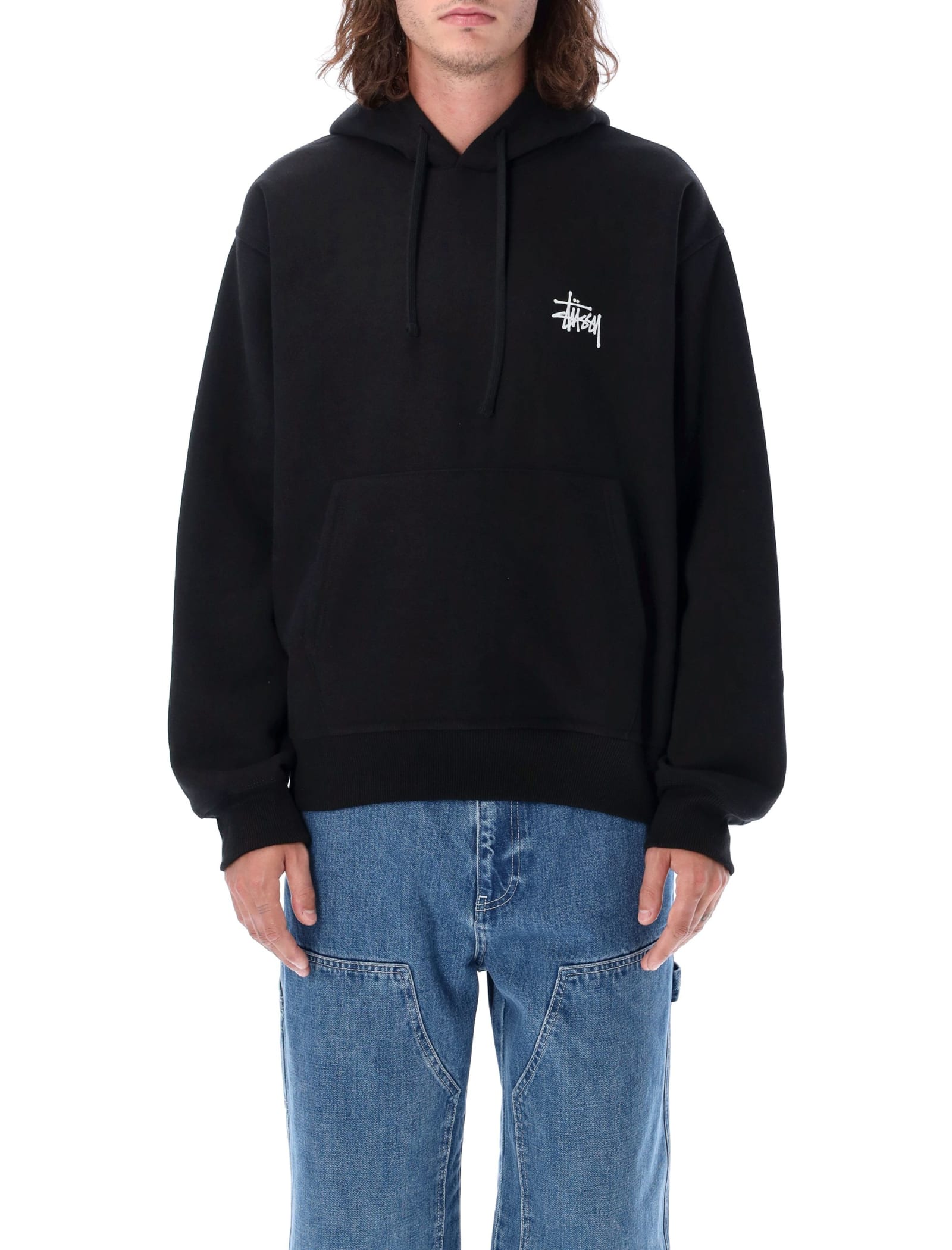 Stussy Basic Logo Hoodie In Black
