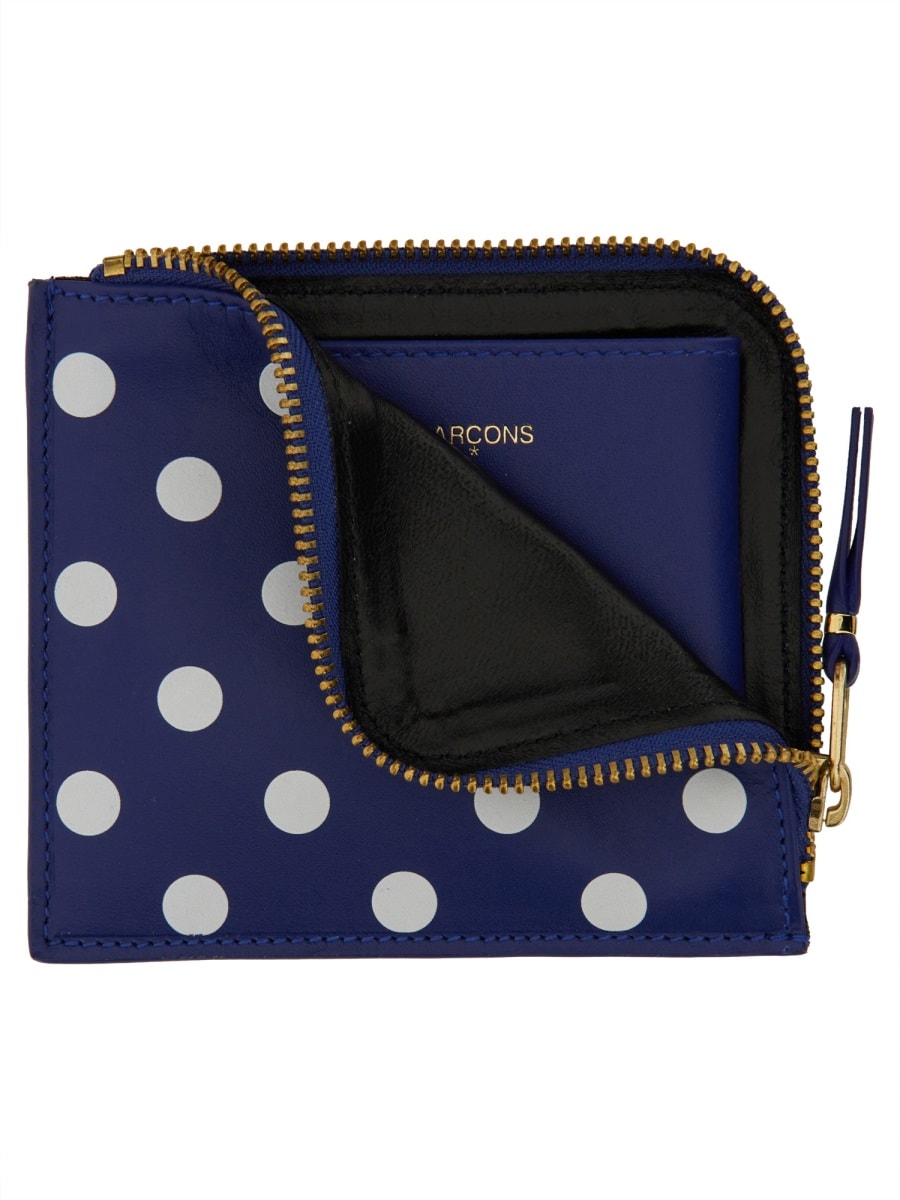 Shop Comme Des Garçons Polka Dot Wallet In Blue