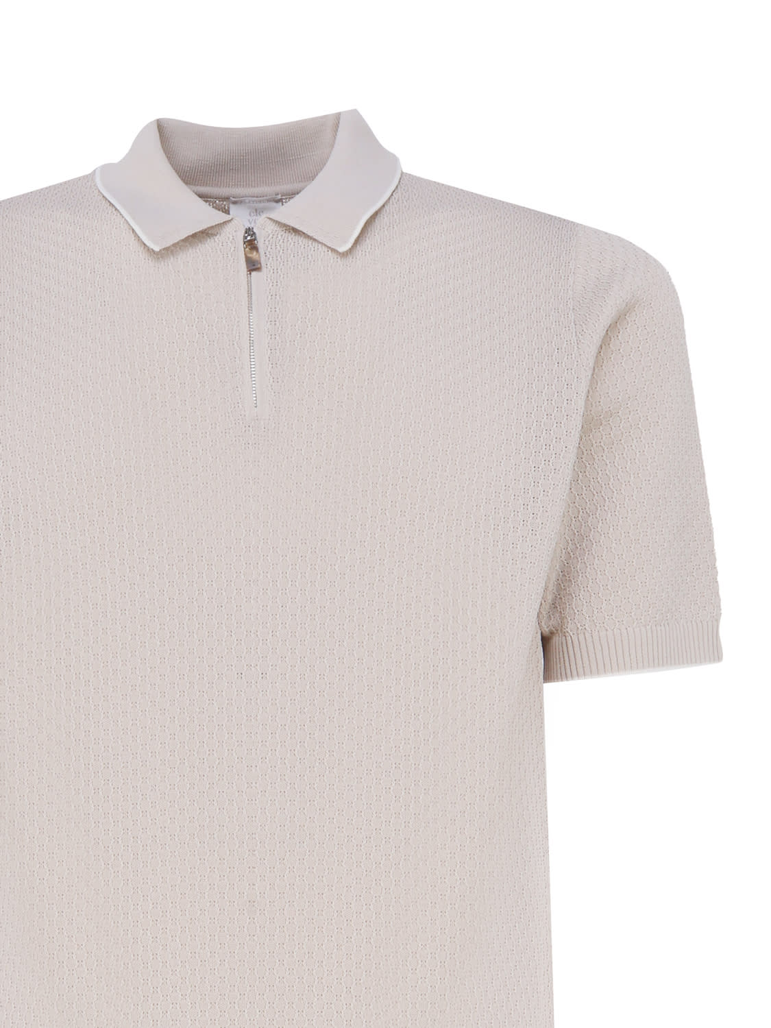 Shop Eleventy Short-sleeved Polo Shirt In Beige