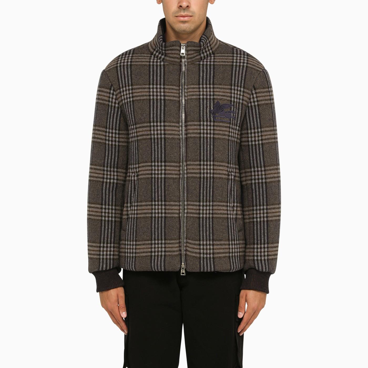Checked Wool Padded Jacket