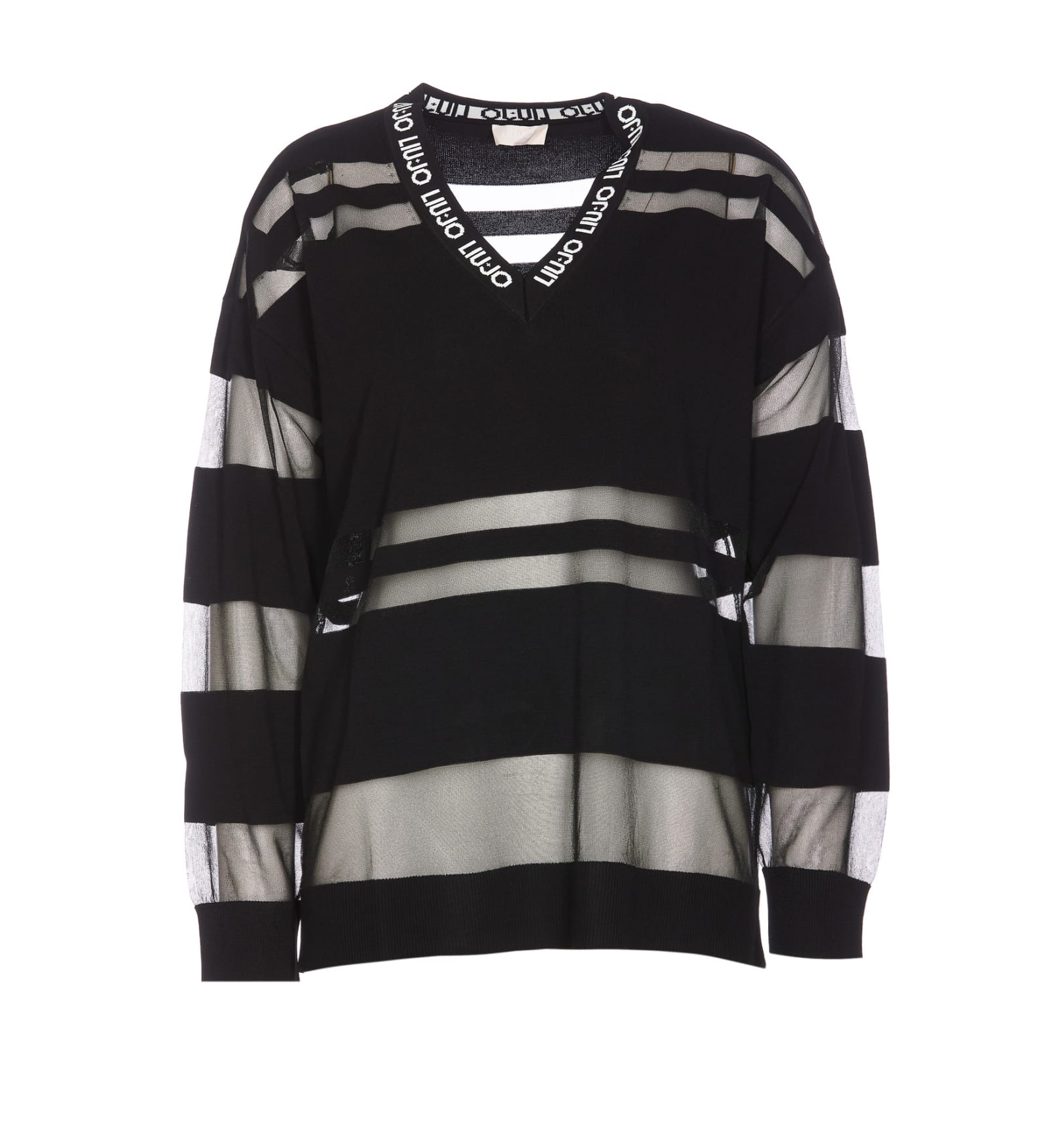 Shop Liu •jo Logo Sweater In Black