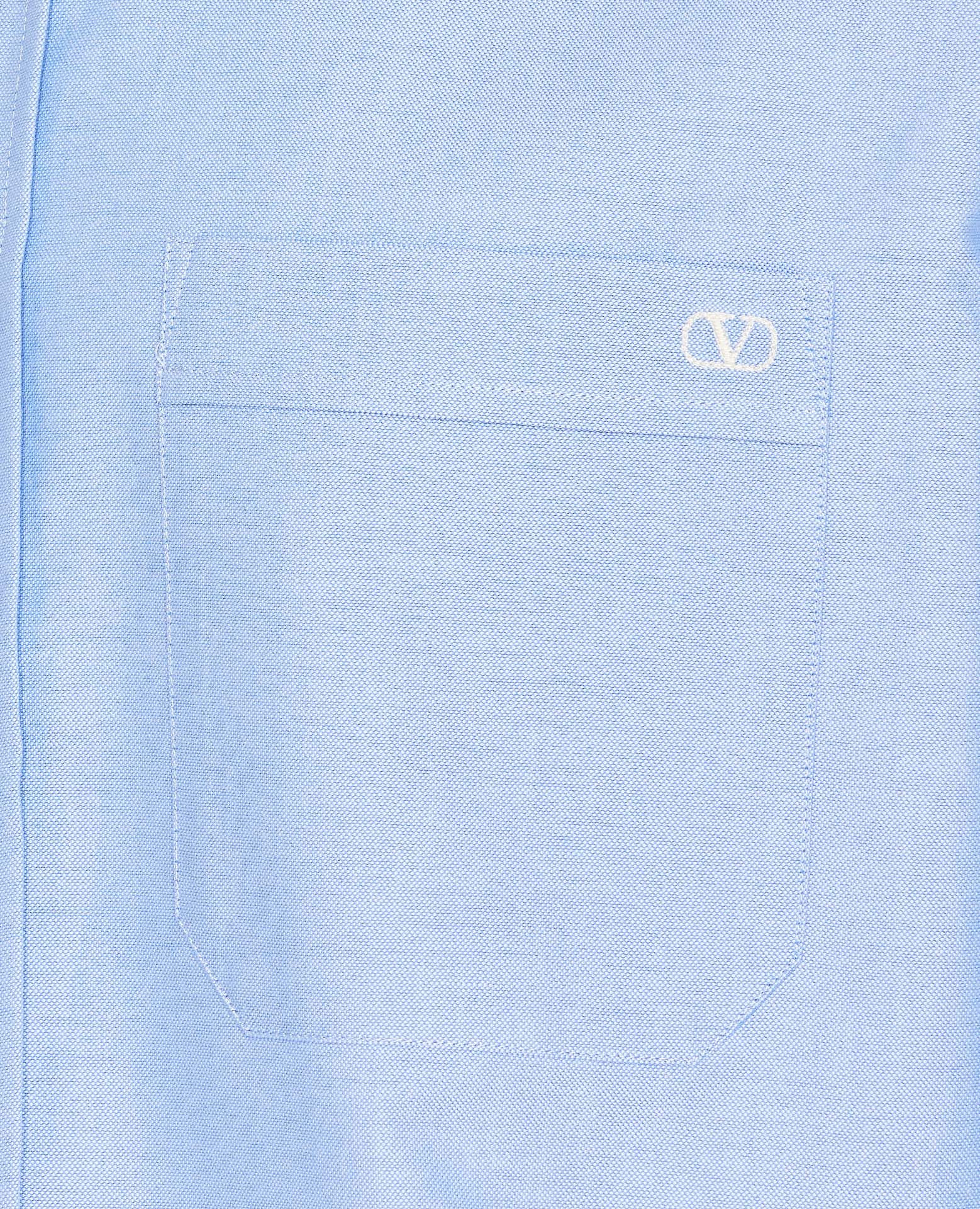 Valentino Camicia Maniche Lunghe Vlogo Signature Shirts Light Blue In Blue
