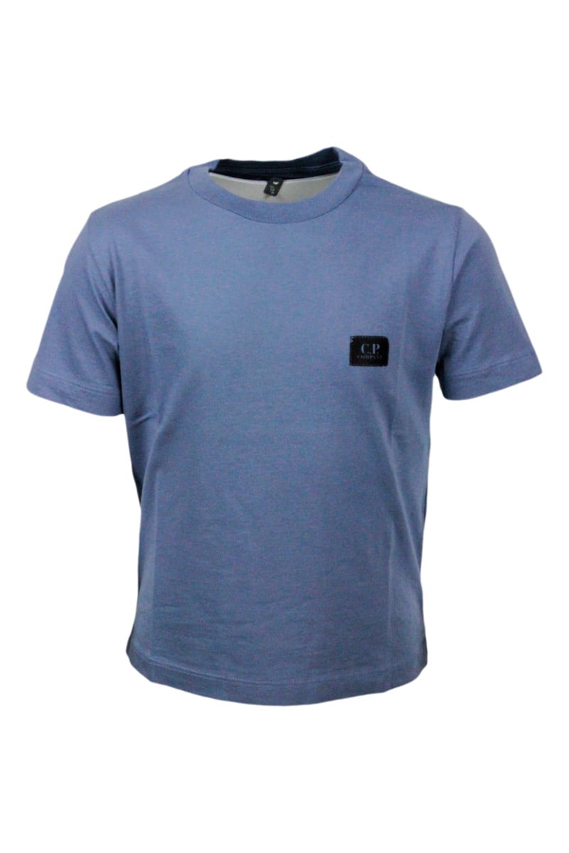 C.P. Company Short-sleeved Crew-neck T-shirt In Cotton Jersey With Logo On The Chest