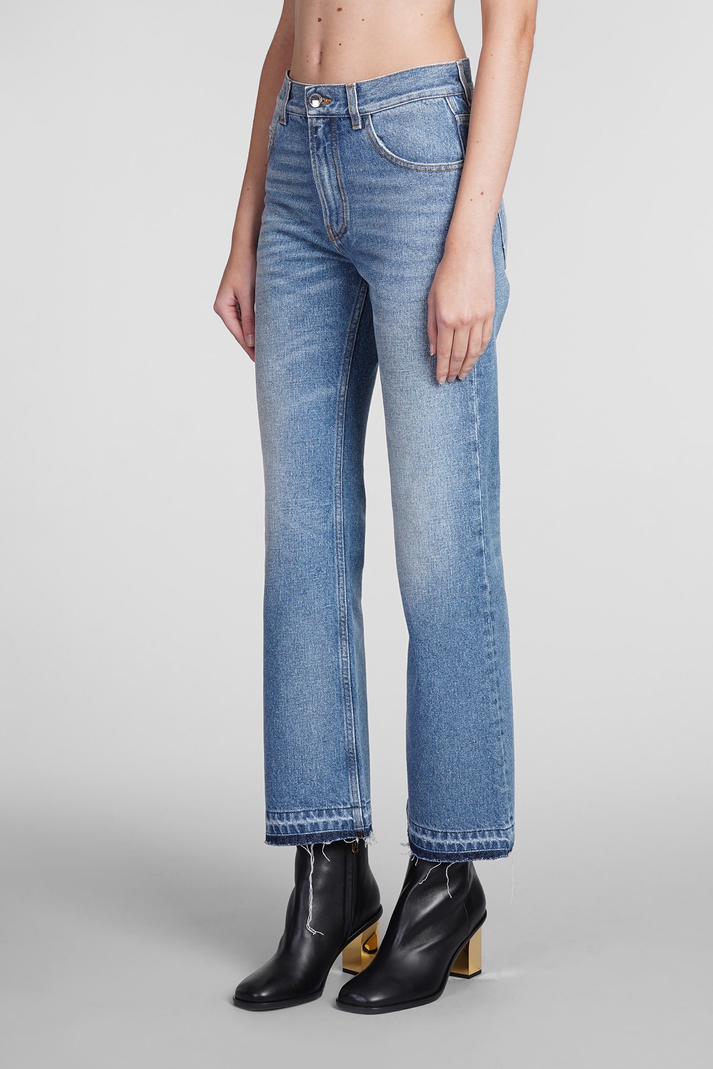 Shop Chloé Jeans In Blue Cotton