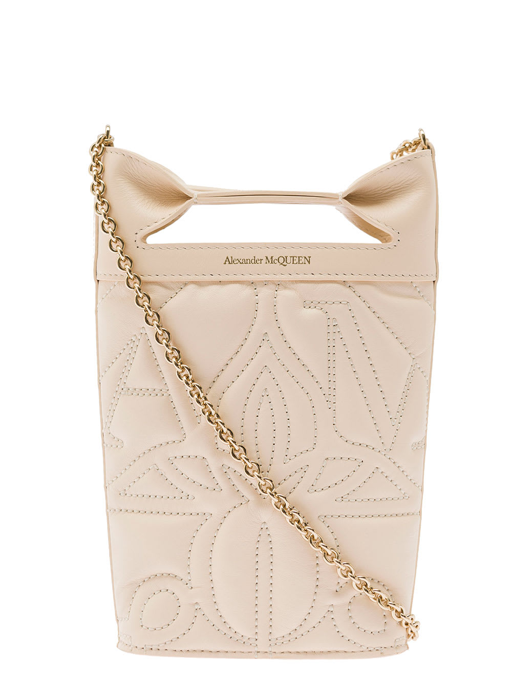 Alexander McQueen The Bow Pouch Chain Seal Padded Calico