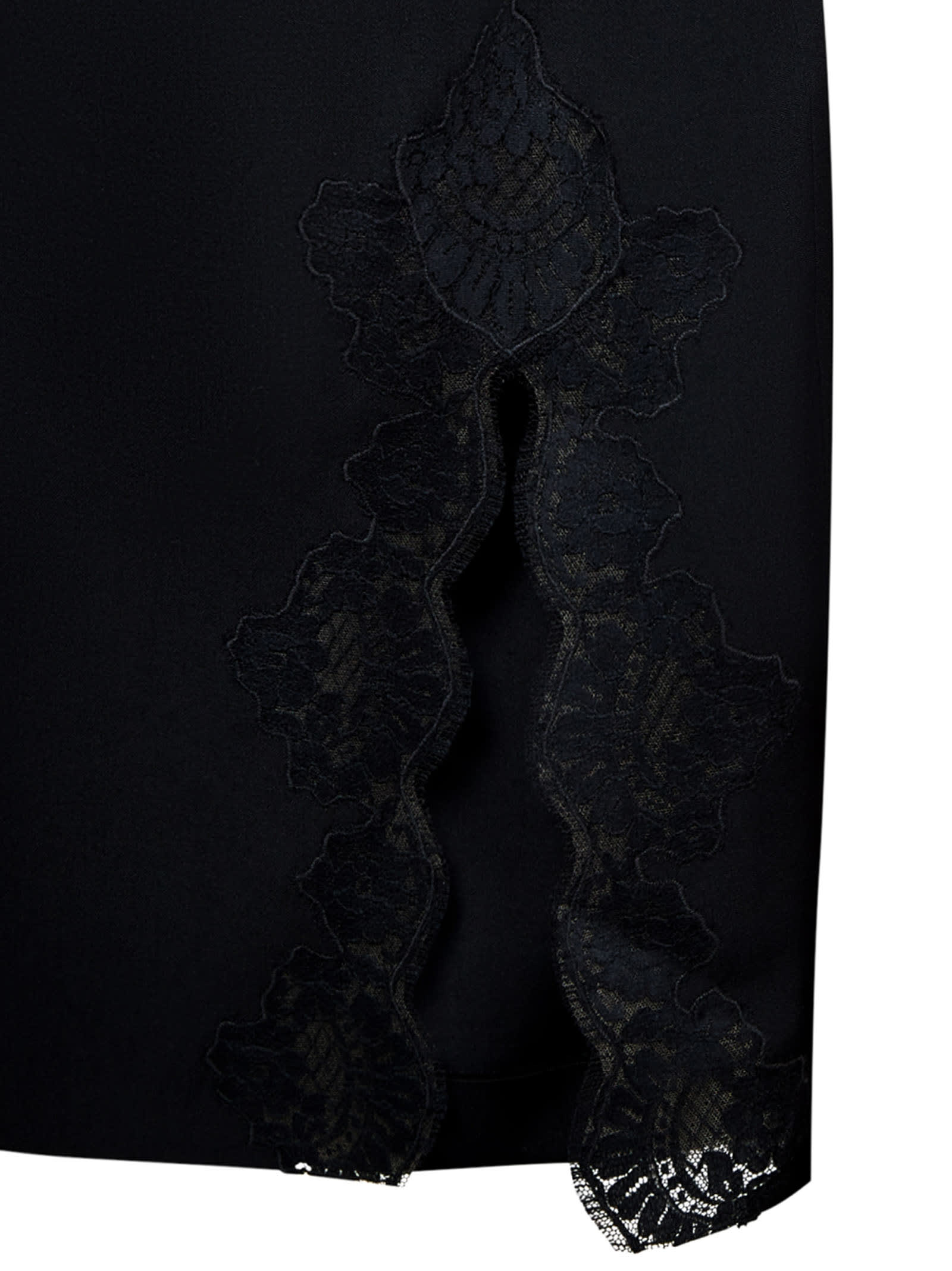 Dsquared2 Lace-detail Virgin Wool Skirt In Black