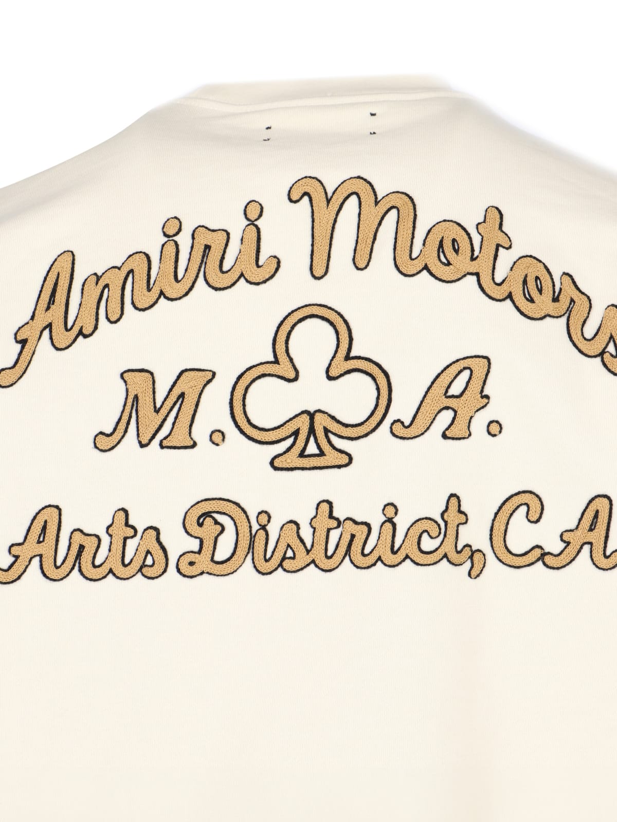 Shop Amiri Logo Crewneck Sweatshirt In Crema