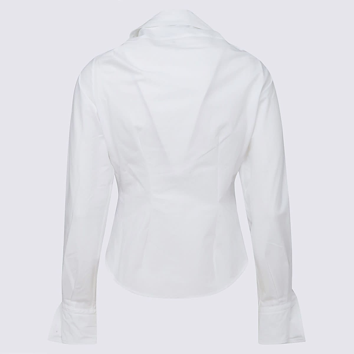 Vivienne Westwood Distorted Silhouette White Cotton Shirt With Asymmetrical Hem In White