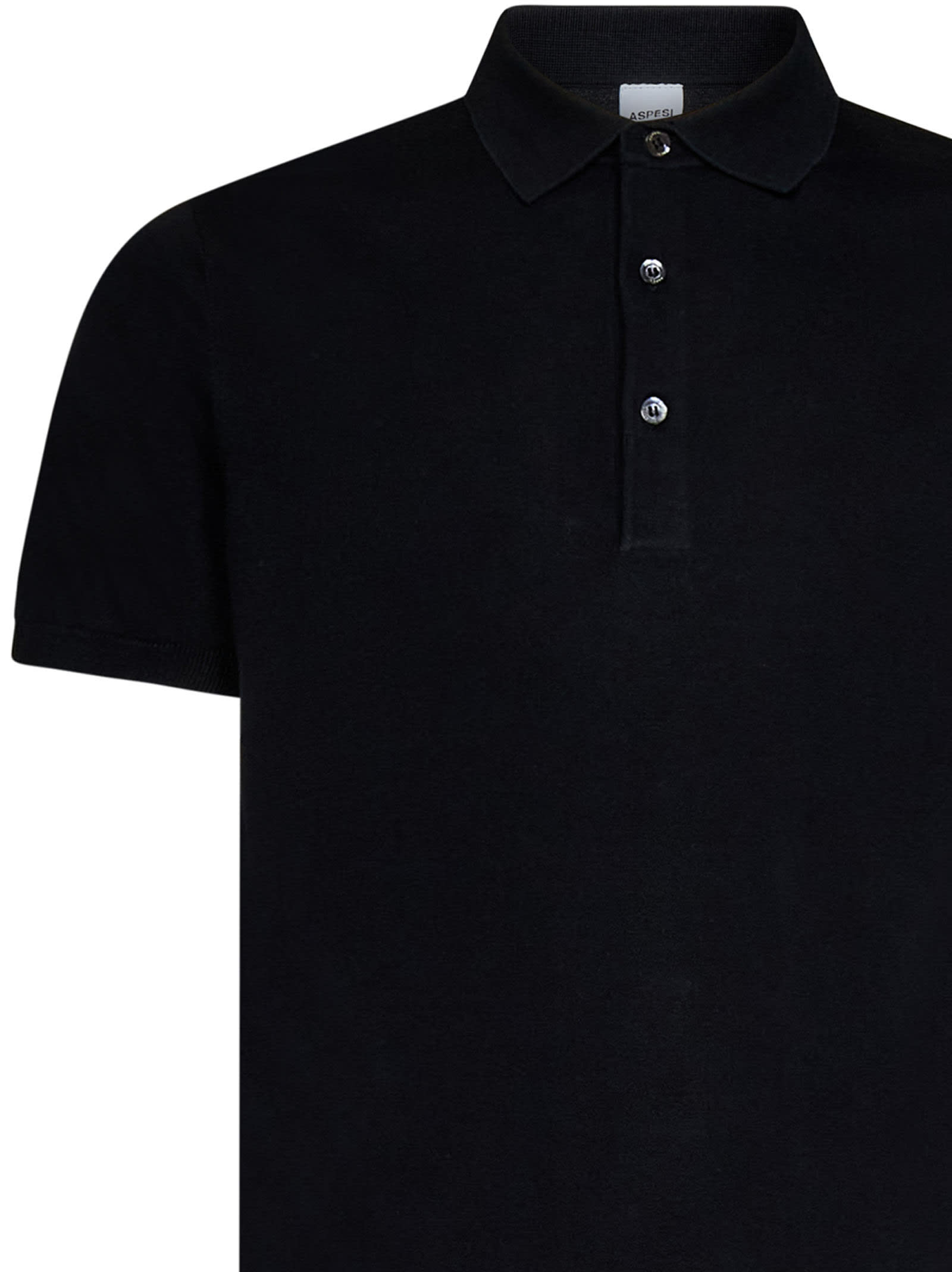 Shop Aspesi Polo Shirt In Black