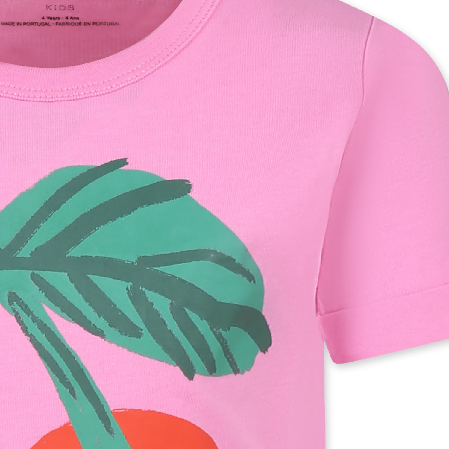 STELLA MCCARTNEY PINK T-SHIRT FOR GIRL WITH CHERRIES