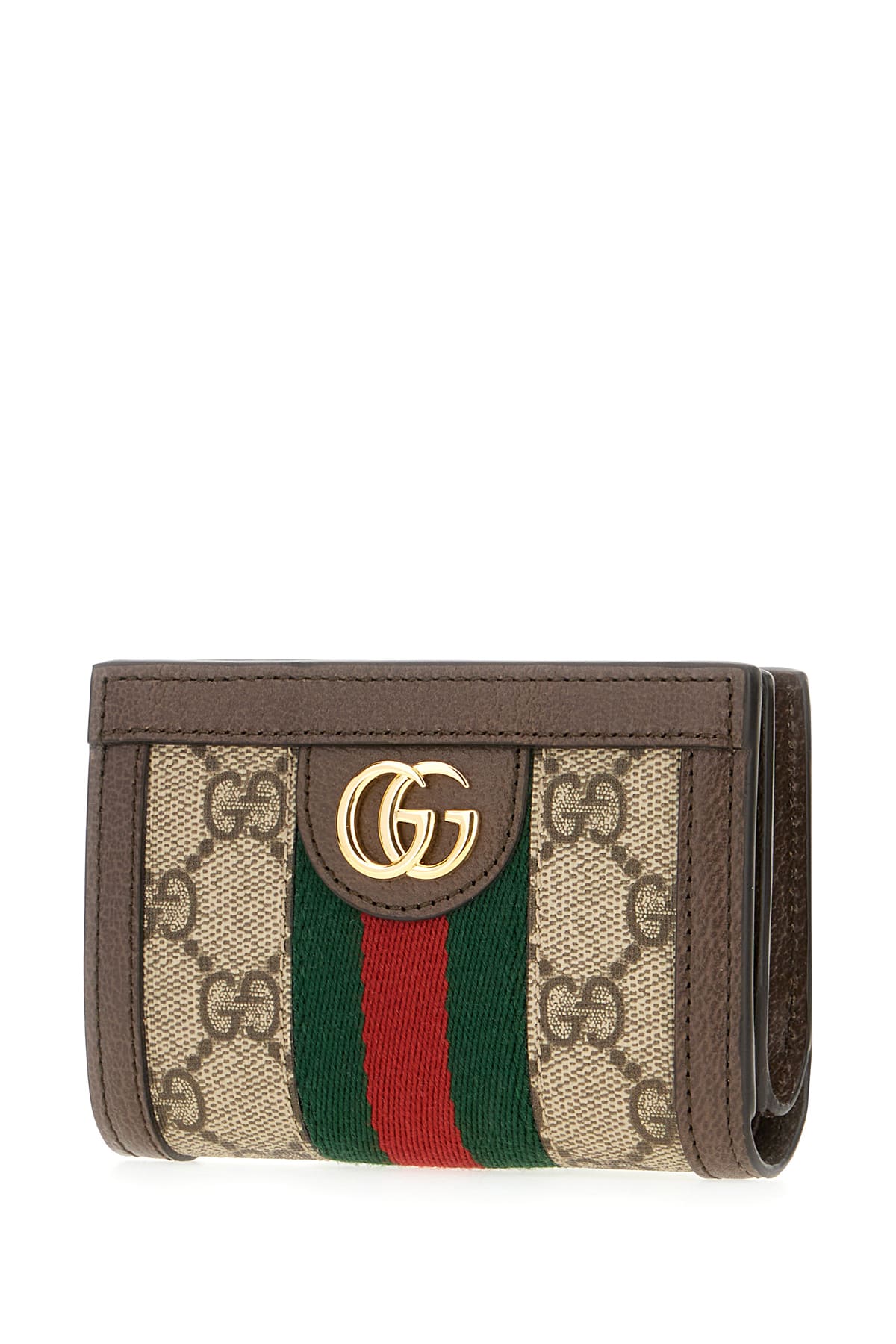 Gucci Gg Supreme Fabric Ophidia Wallet Tricolor Stripe In Brown