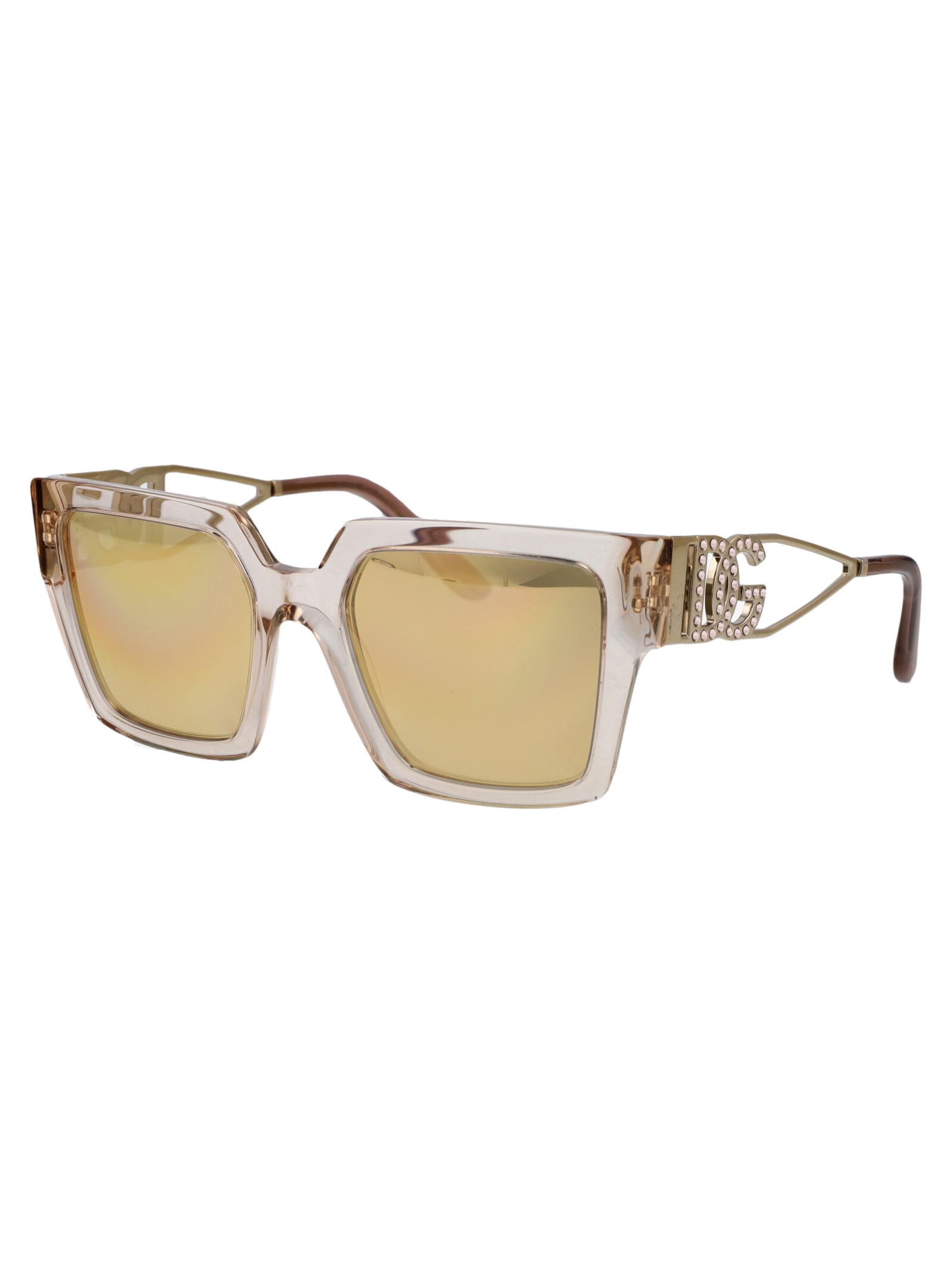 Dolce & Gabbana Eyewear 0dg4446b Sunglasses In 343203 Transparent Camel
