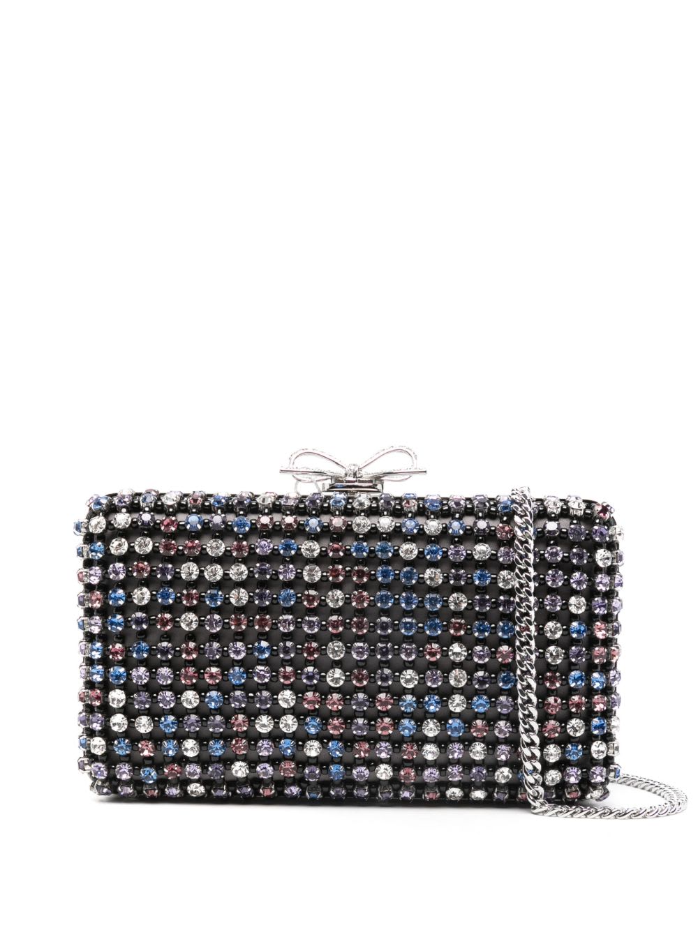Self-portrait Crystal Embellished Clutch In Multi