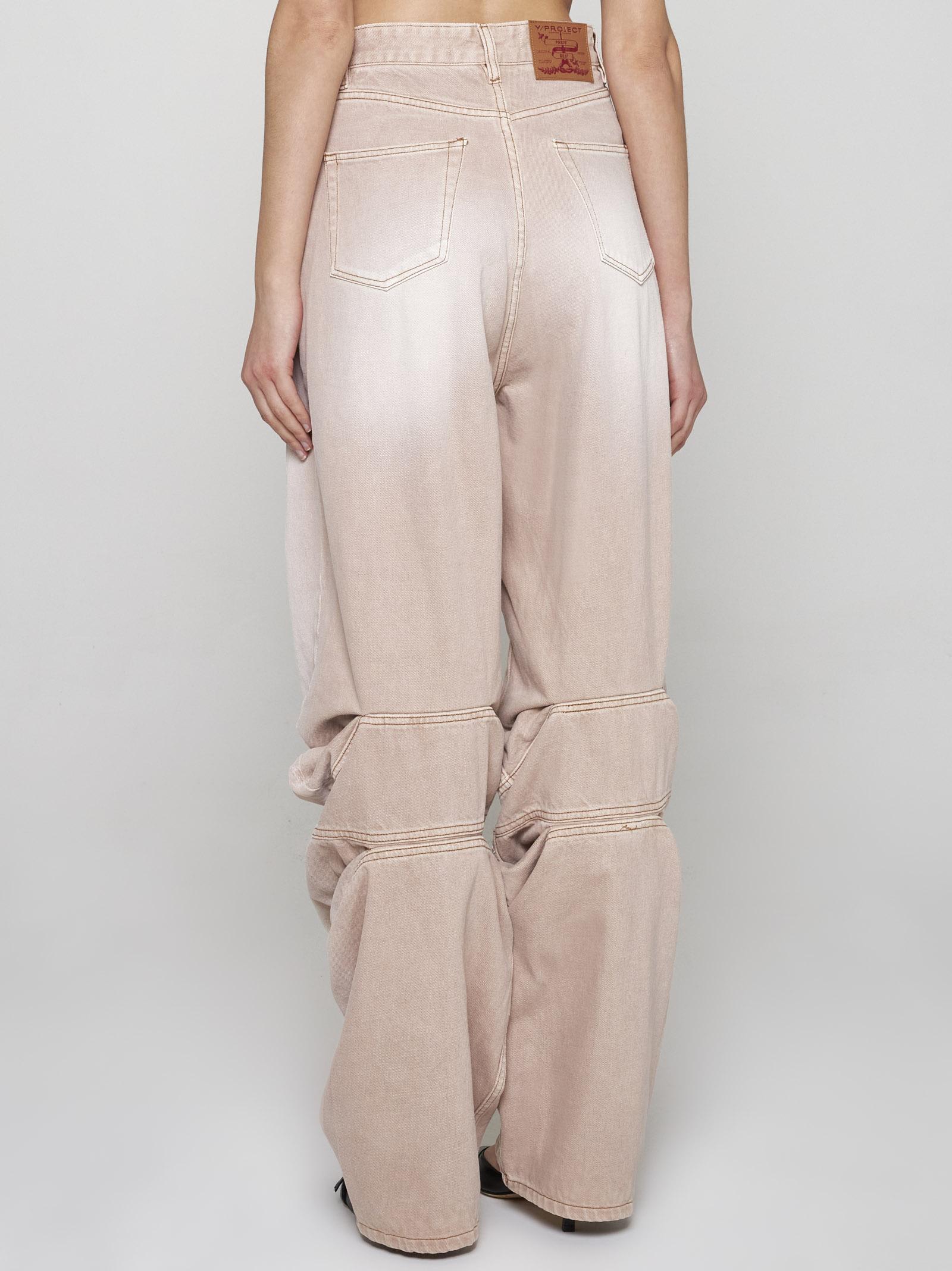 Shop Y/project Draped Cuff Jeans In Pink