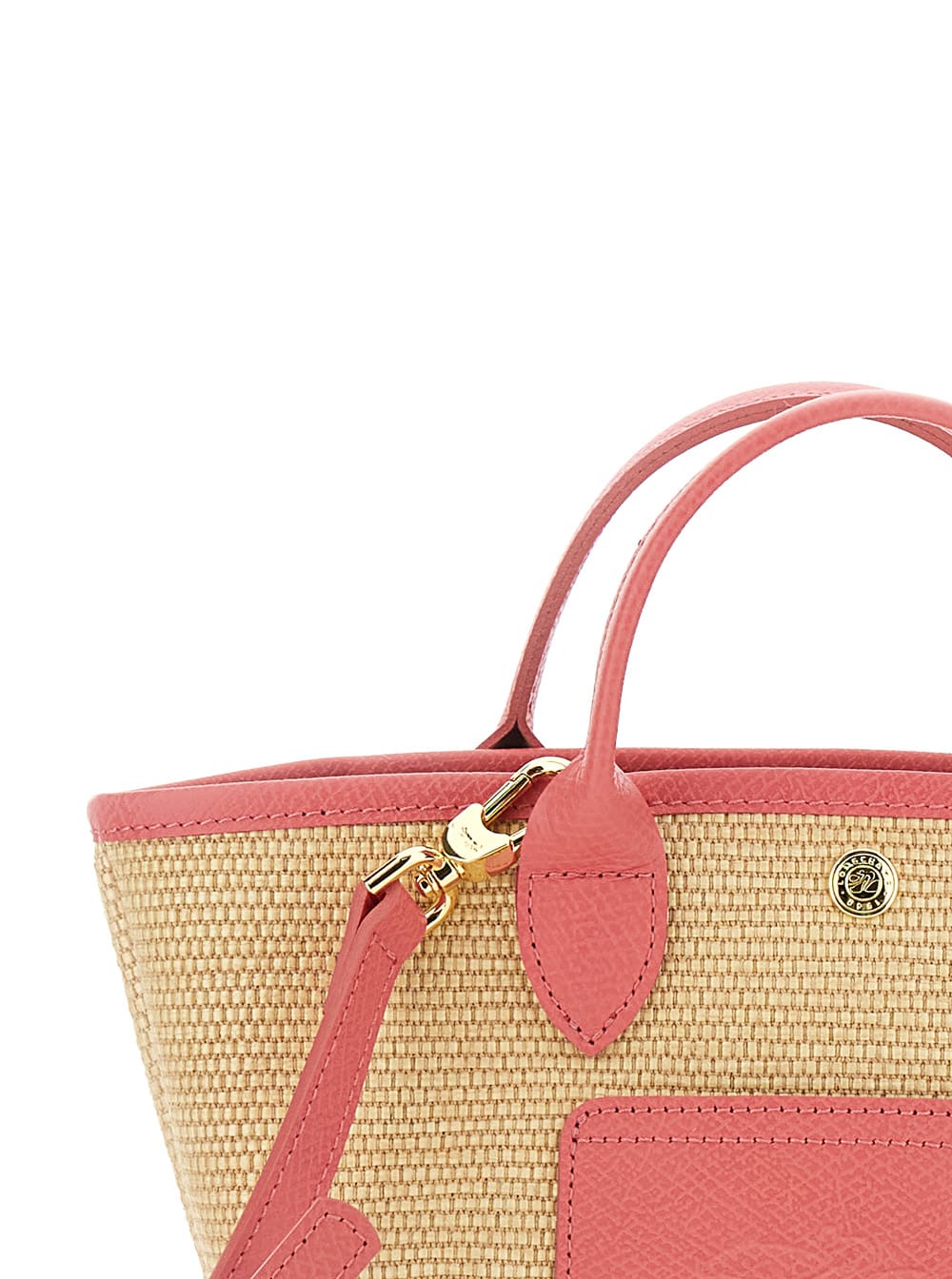 Longchamp Le Pliage Xs Pink Handbag With Logo Embossed On The Front In Fabric And Leather Blend Woman In Blush