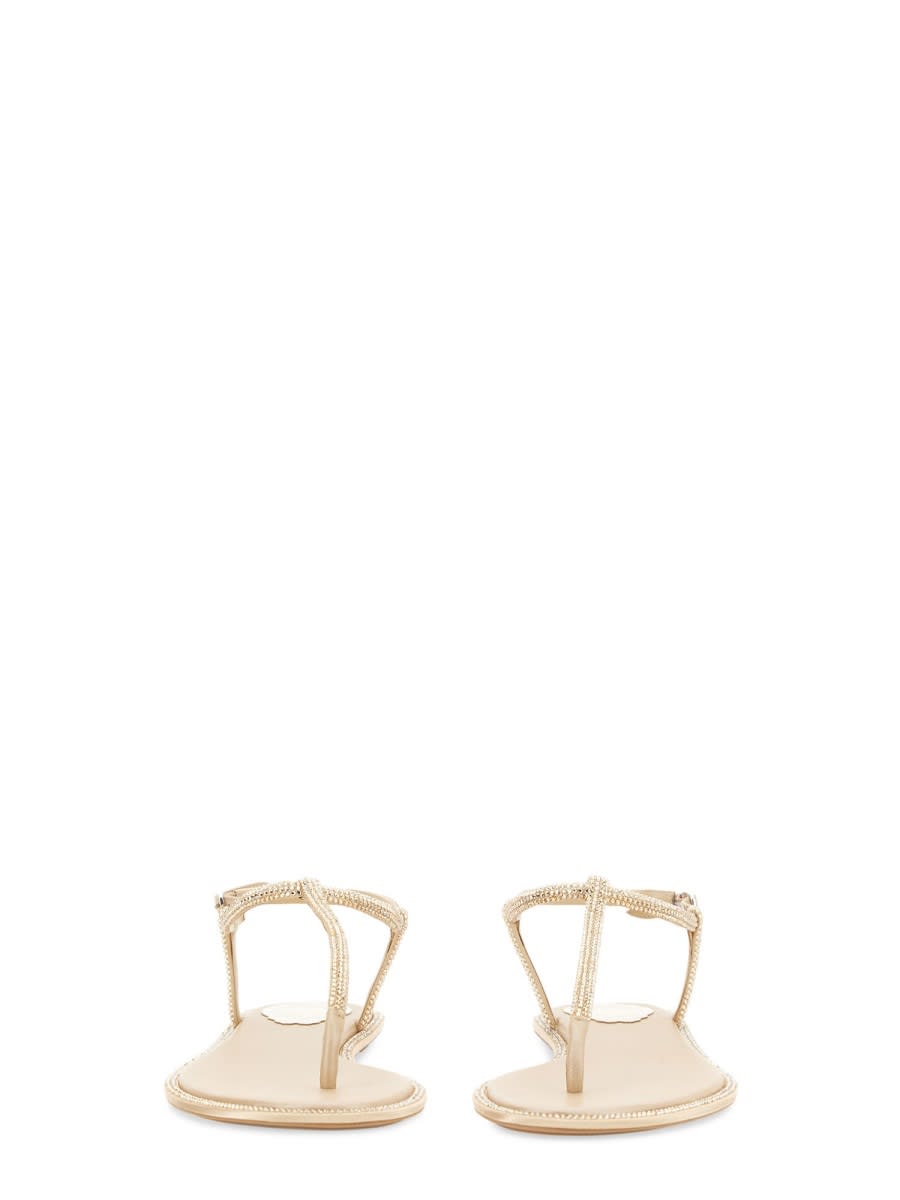 René Caovilla Diana Flip Flops Low Sandals With Crystals 10 Shoes In Grey