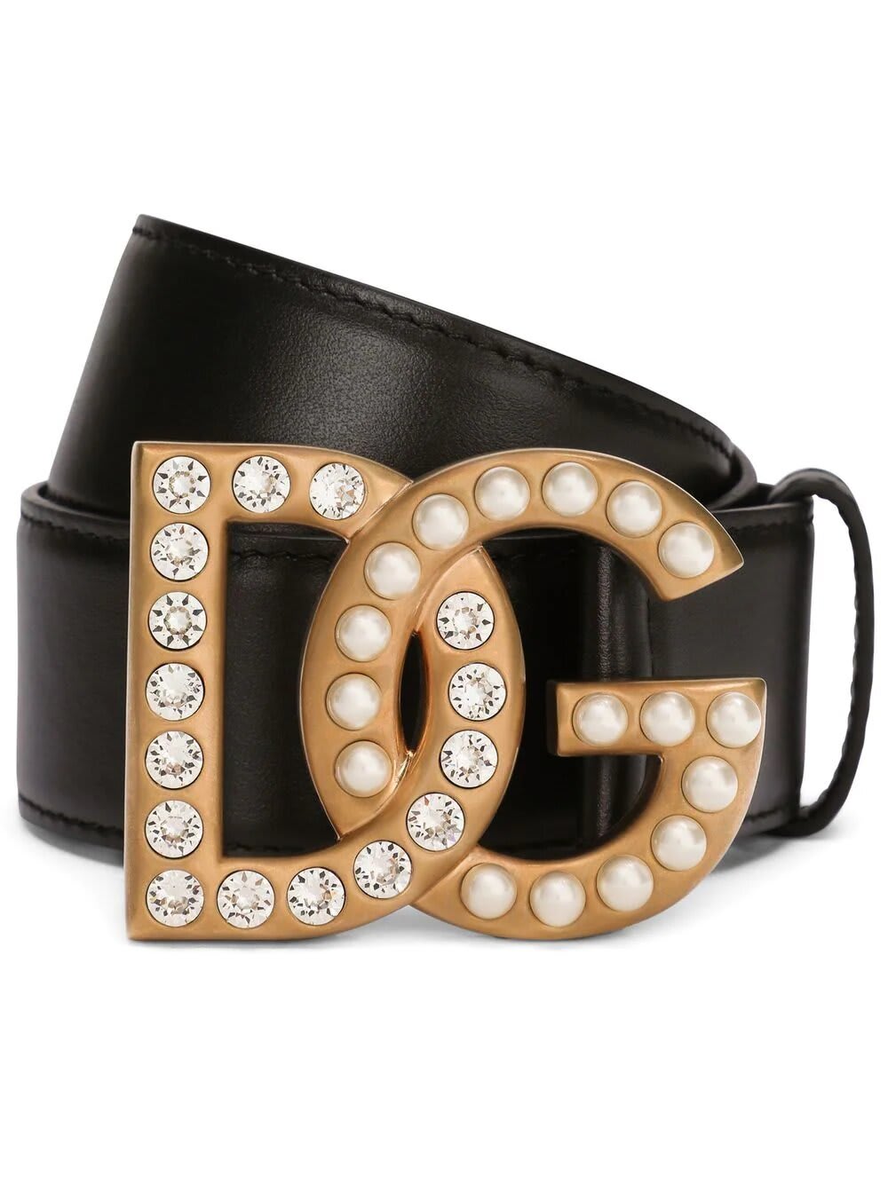 Dolce & Gabbana Cintura Con Fibbia Logo In Nero