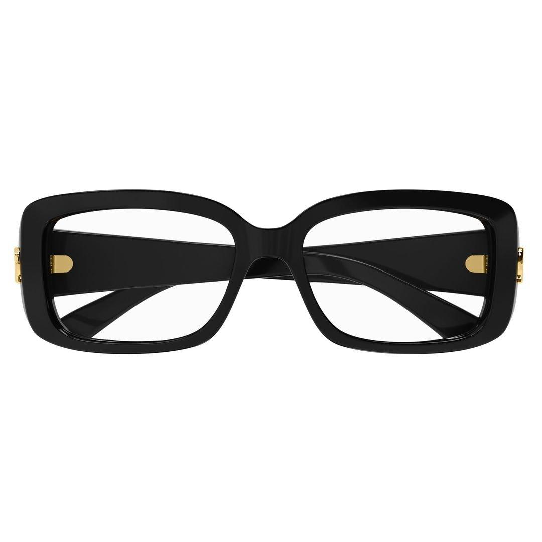 Shop Gucci Rectangular Frame Glasses In 001 Black Black Transpare