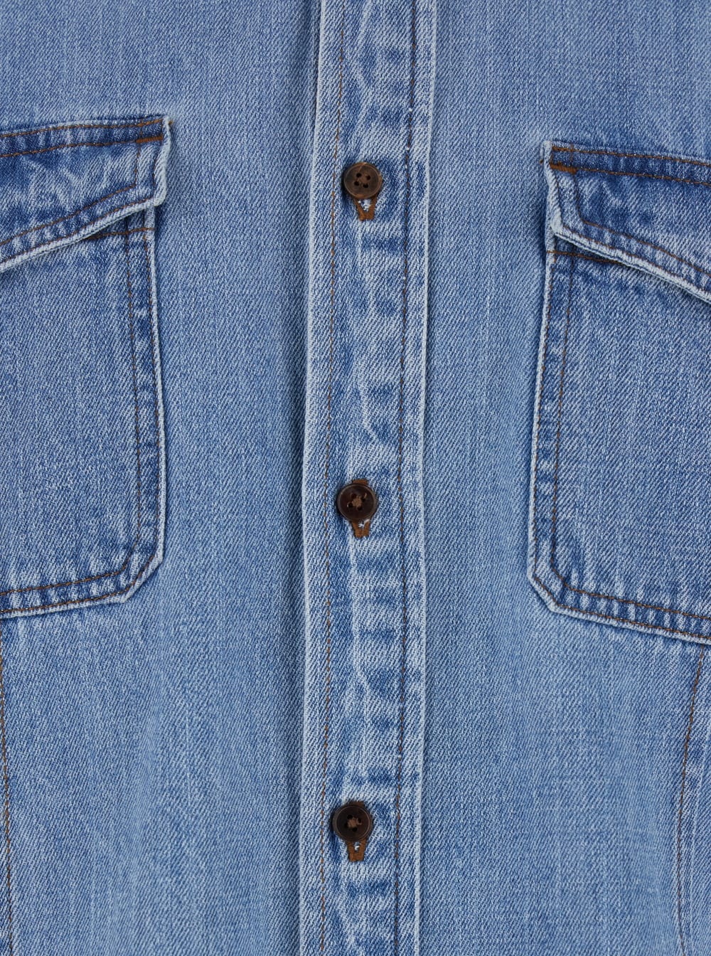 Dunst Blue Jacket With Patch Pockets On The Chest In Denim Man In Blu