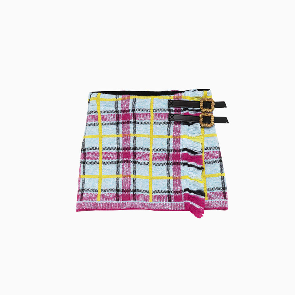 Cormio Tartan Print Knit Skirt