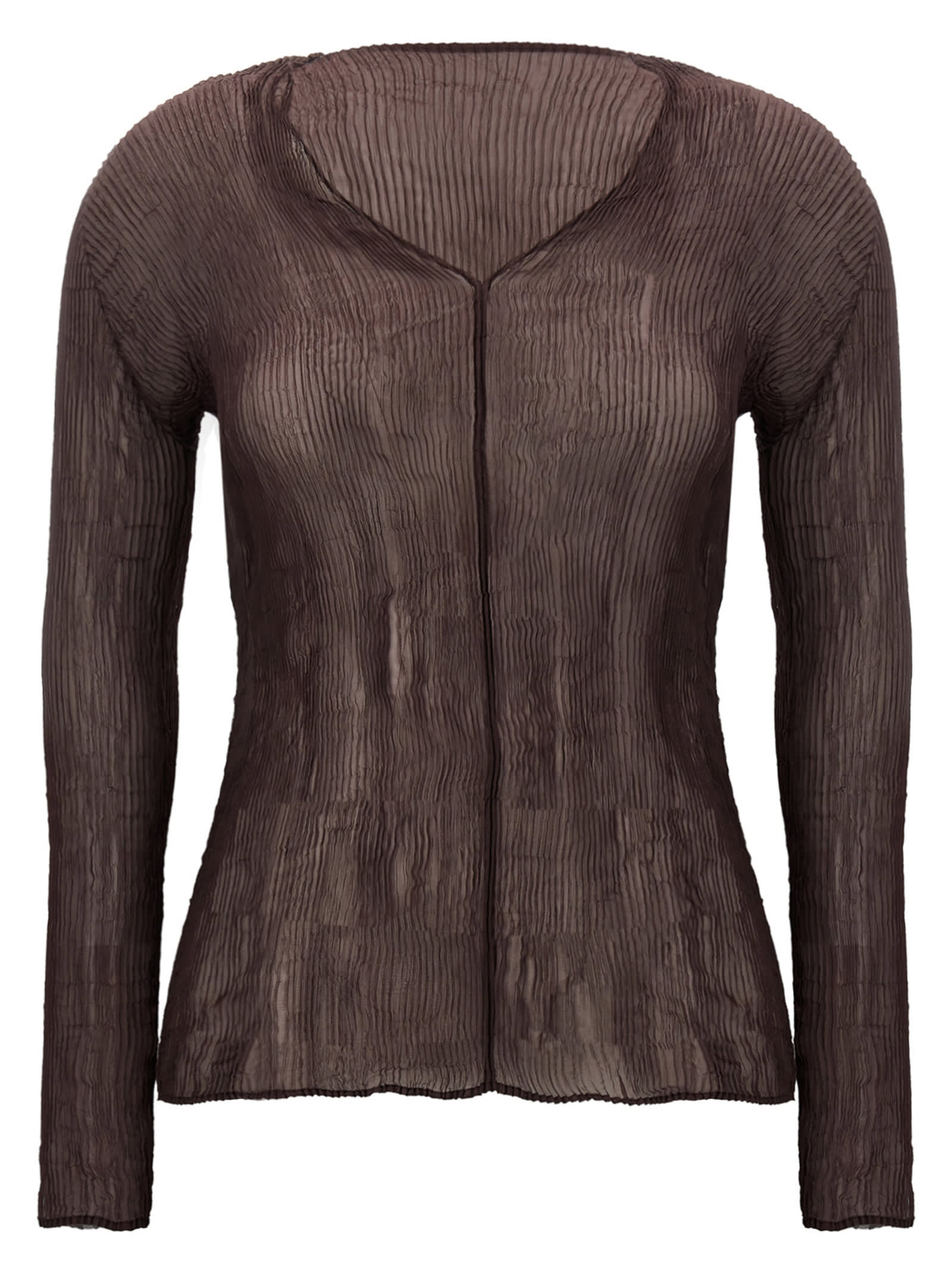 Issey Miyake Chiffon Twist 1 Sweaters And Cardigans Brown