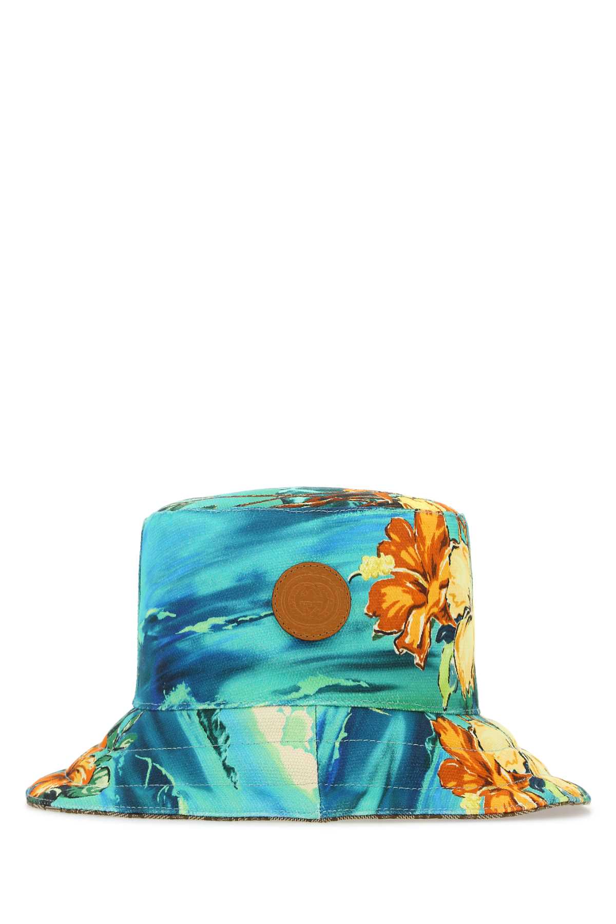 Shop Gucci Printed Cotton Blend Hat In 3975
