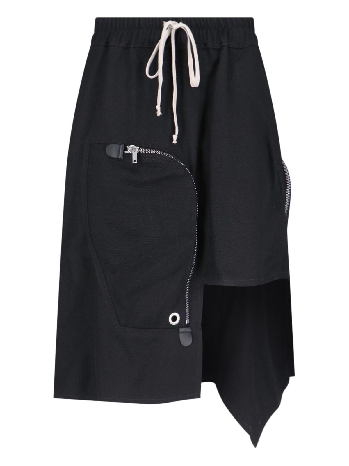 Shop Rick Owens Dracca Asymmetrical Midi Skirt In Black