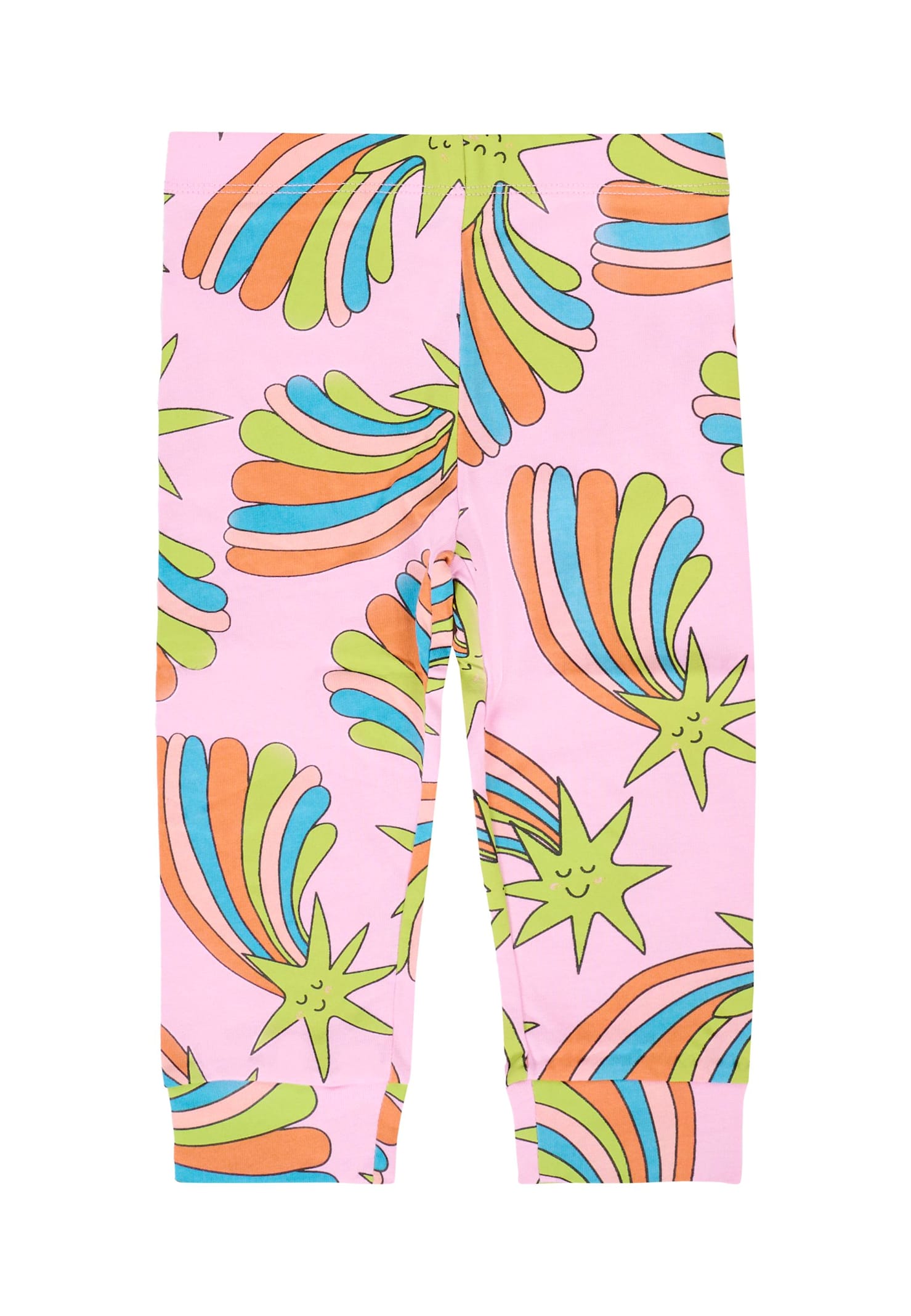 Stella Mccartney Pink Leggings For Baby Girl With Stars In Pink