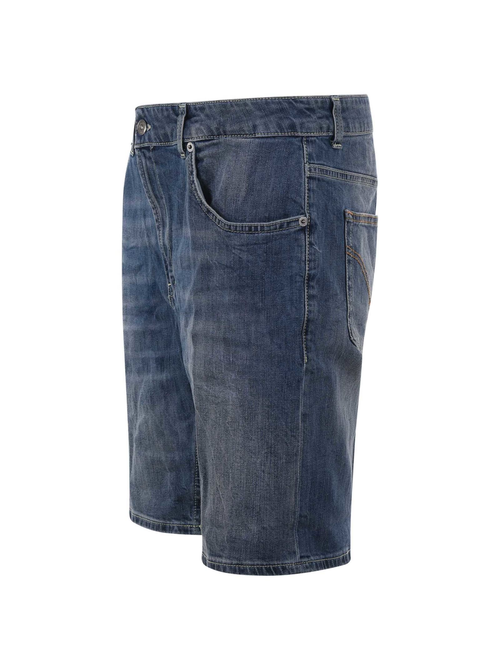 Shop Dondup Derick Shorts In Denim Scuro