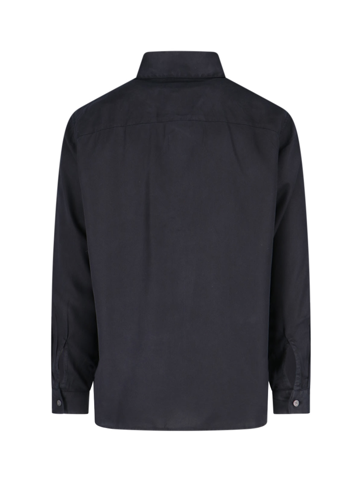Diesel Black Shirt With D Logo On The Front In Lyocell Man In Black